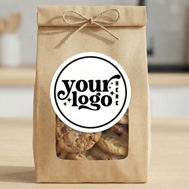 Adesivo Redondo Simple Minimal Elegant Custom Logo Company Modern (Simple Minimal Elegant Custom Logo Company Modern Classic Round Sticker)