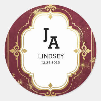 Adesivo Redondo Simple Modern Minimalist Wedding Classic Round