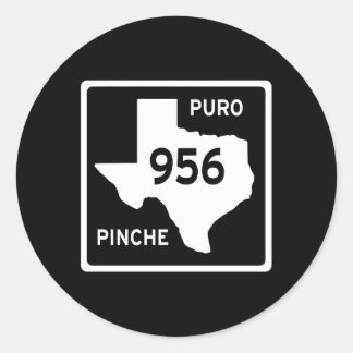 Adesivo Redondo Simple Puro Che 956 Texas Road Sign