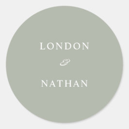 Adesivo Redondo Simple Sage Green Greenery