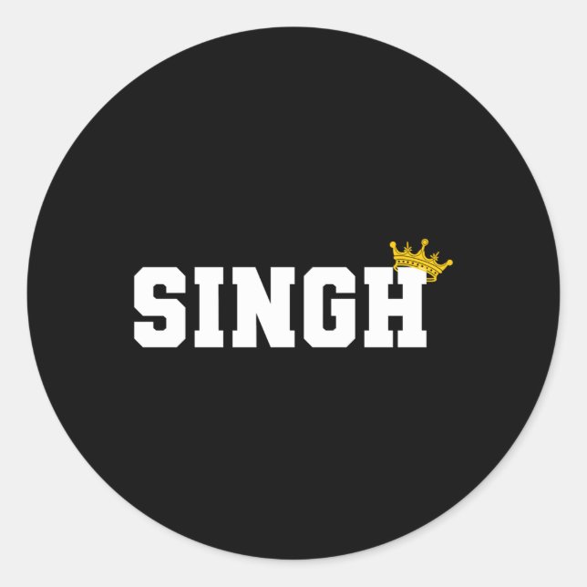 Adesivo Redondo Simple Singh Indian Punjab Punjabi Sikh (Frente)