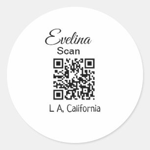 Adesivo Redondo Simples adicionar seu nome localidade q r código t