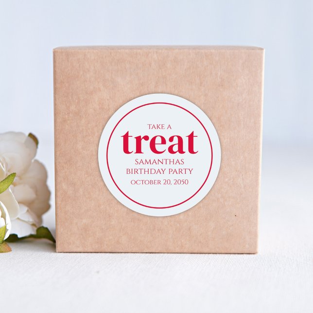 Adesivo Redondo Simples Aniversário O Tratado Favorece Cinzas Verm (Criador carregado)