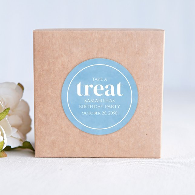 Adesivo Redondo Simples Aniversário O Tratado Favorece O Azul Mode (Criador carregado)