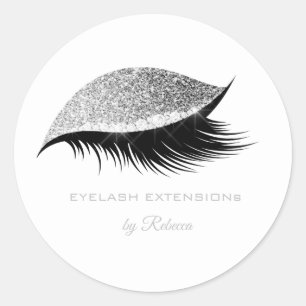 Adesivo Redondo Simples Beleza Maquiagem Eyelash Lashes Glitter Pr