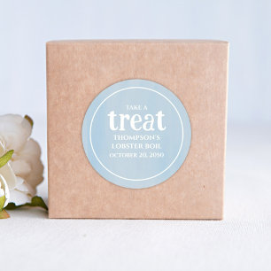 Adesivo Redondo Simples Blue Whimsical Blue Watercolor