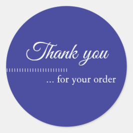 Adesivo Redondo Simples Blue White Business Cliente Obrigado