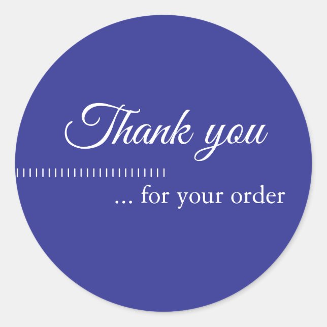 Adesivo Redondo Simples Blue White Business Cliente Obrigado (Frente)