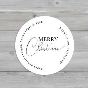 Adesivo Redondo Simples Branco — Vedantes de Envelope de Natal Fel