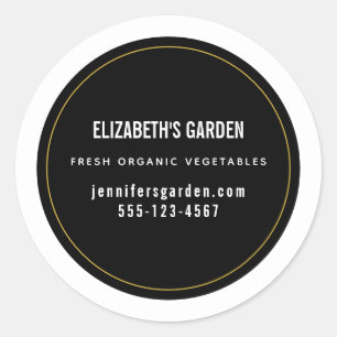 Adesivo Redondo Simples business Sticker em fundo preto