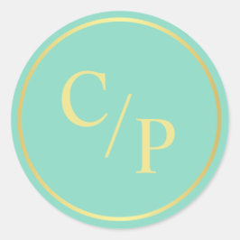 Adesivo Redondo Simples Casa e Dourado com Monograma