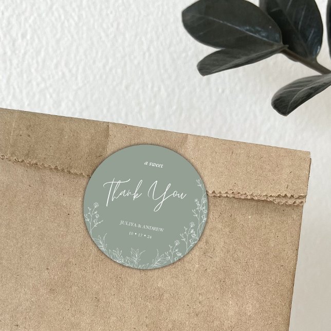 Adesivo Redondo Simples casamento verde de saga (Criador carregado)