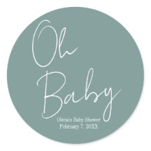 Simples Chá de fraldas Verde Moderno Oh Baby Sage