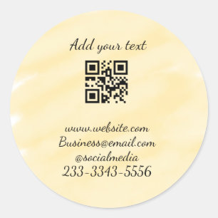 Adesivo Redondo simples código QR personalizado adicionar seu nome
