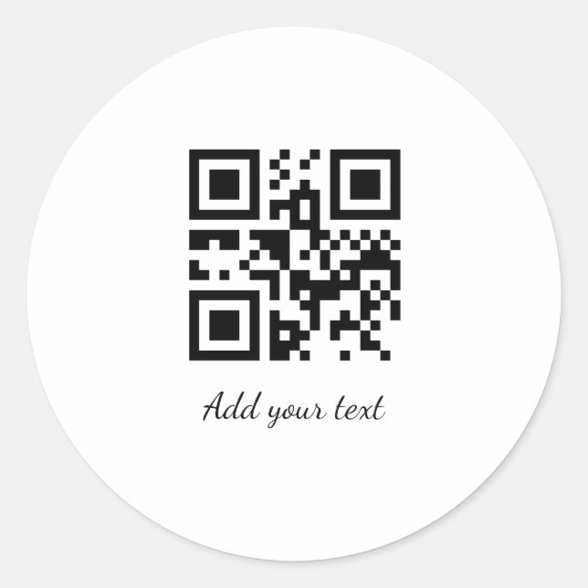Adesivo Redondo simples código QR personalizado adicionar seu nome (Frente)