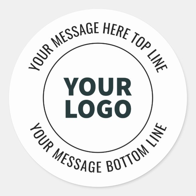 Adesivo Redondo Simples de substituir com seu logotipo ou imagem (Frente)