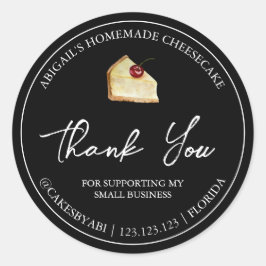 Adesivo Redondo Simples Dessert Cheesecake de Sobremesa Homemada O