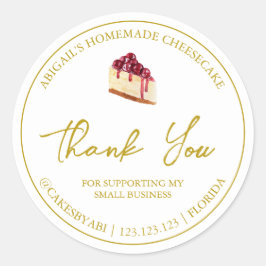 Adesivo Redondo Simples Dessert Cheesecake de Sobremesa Homemada O