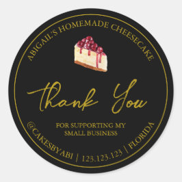 Adesivo Redondo Simples Dessert Cheesecake de Sobremesa Homemada O