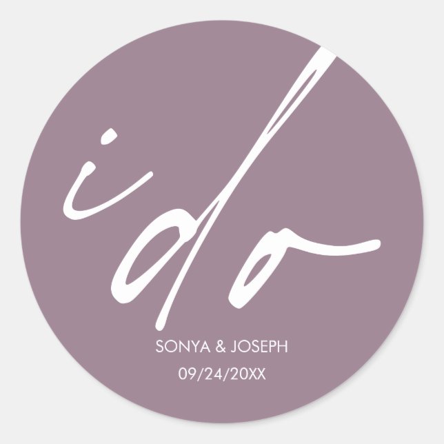 Adesivo Redondo Simples Dia do Casamento (Frente)