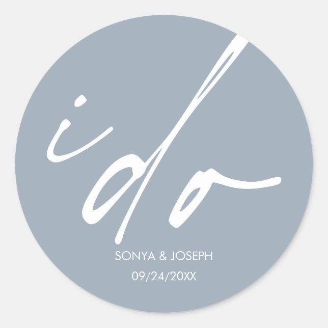 Adesivo Redondo Simples Dia do Casamento (Frente)