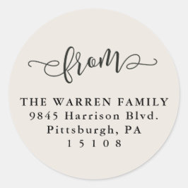 Adesivo Redondo Simples do creme salvar o endereço de devolução de