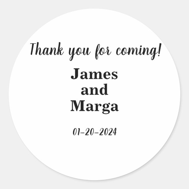 Adesivo redondo simples e clássico (Frente)