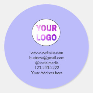 Adesivo Redondo simples e mínimo adicione seu logotipo/design aqu