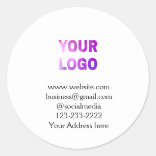 Adesivo Redondo simples e mínimo adicione seu logotipo/design aqui