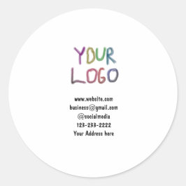 Adesivo Redondo simples e mínimo adicione seu logotipo/design aqui