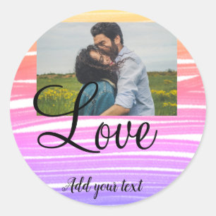 Adesivo Redondo simples e mínimo adicione seu nome foto cor d'água