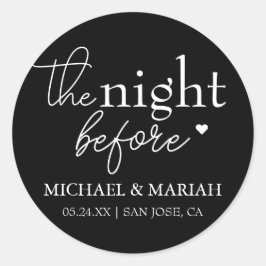 Adesivo Redondo Simples Elegante A Noite Antes do Jantar de Ensaio