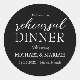 Adesivo Redondo Simples Elegante A Noite Antes do Jantar de Rehear