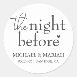Adesivo Redondo Simples Elegante A Noite Antes do Jantar de Rehear