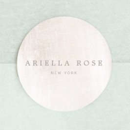 Adesivo Redondo Simples Elegante Esmagado Brancos de Mármore Profi