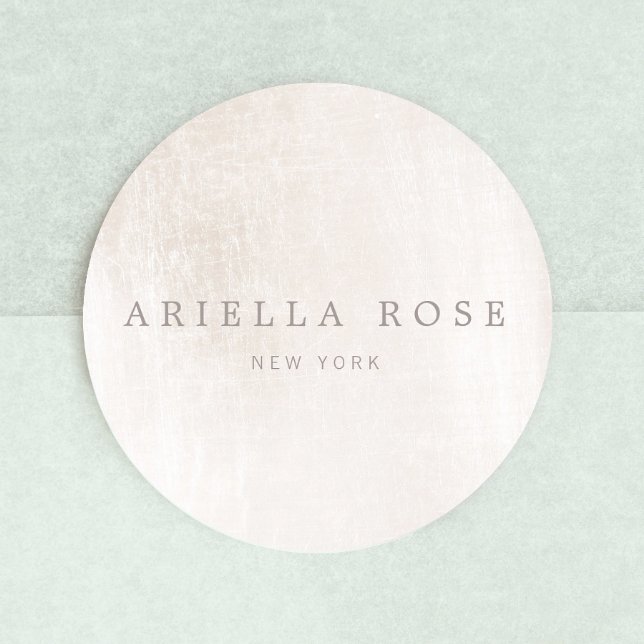 Adesivo Redondo Simples Elegante Esmagado Brancos de Mármore Profi (Criador carregado)