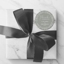 Simples Elegante Floral Sage Green Obrigado Sticke