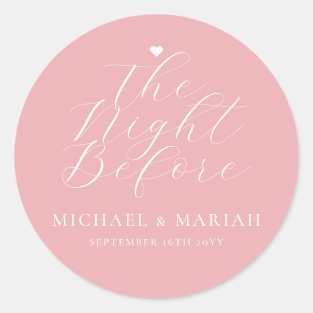 Adesivo Redondo Simples Elegante Jantar da Noite Anterior à Rehear (Frente)