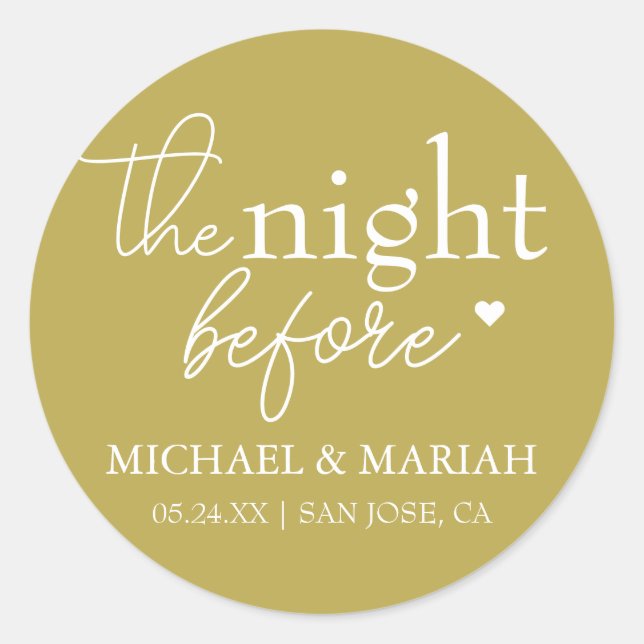 Adesivo Redondo Simples Elegante Jantar da Noite Anterior ao Ensai (Frente)