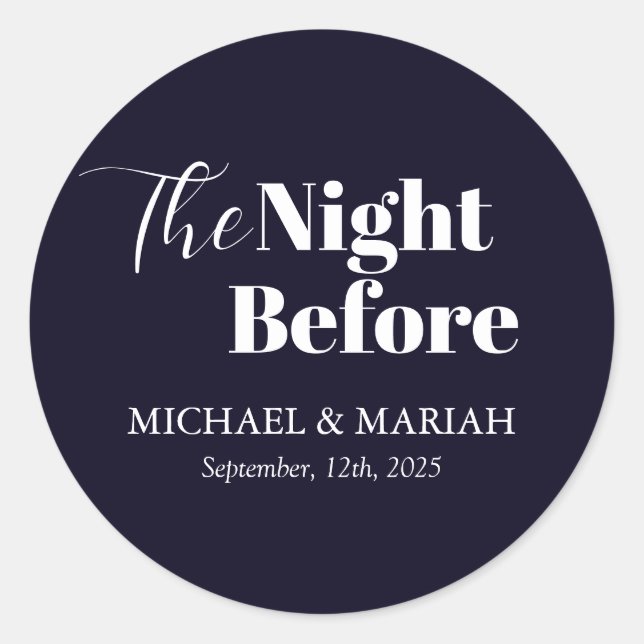 Adesivo Redondo Simples Elegante Jantar da Véspera da Ensaio  (Frente)