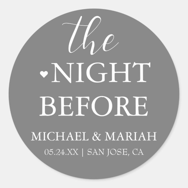 Adesivo Redondo Simples Elegante Jantar da Véspera do Ensaio  (Frente)