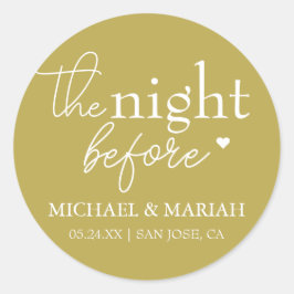 Adesivo Redondo Simples Elegante Jantar de Ensaios da Noite Anteri