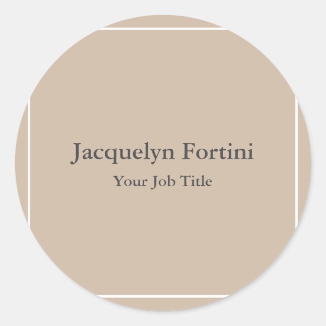 Adesivo Redondo Simples Elegante Moderno (Frente)