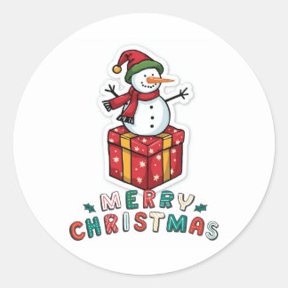 Adesivo Redondo Simples Elegante Natal Aquarela Botânica
