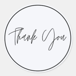 Adesivo Redondo Simples Elegante Obrigado