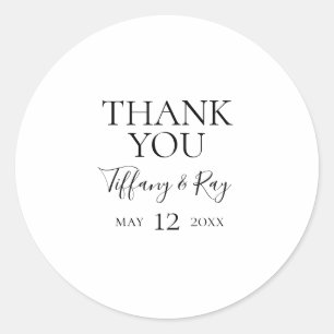 Adesivo Redondo Simples Elegante Obrigado A Vestir Favor De Casame