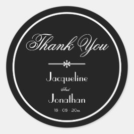 Adesivo Redondo Simples Elegante Obrigado Favorecer Chic de Nomes 