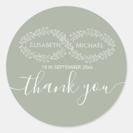 Adesivo Redondo Simples elegante romântico do sábio infinito