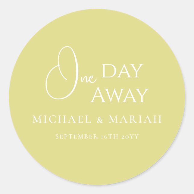 Adesivo Redondo Simples Elegante Um Dia de Distância Jantar de Ens (Frente)