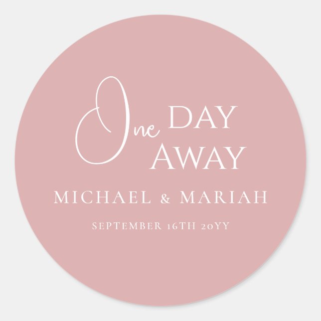 Adesivo Redondo Simples Elegante Um Dia De Janta De Ensaio (Frente)